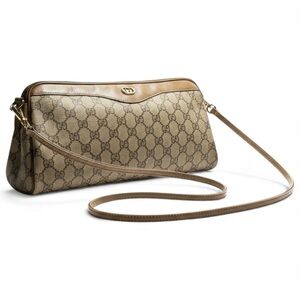 Vintage Gucci GG Monogram Canvas East West Crossbody Shoulder Bag COA Dust Bag